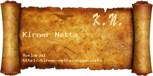 Kirner Netta névjegykártya